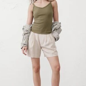 NWT - Banana Republic Stretch Variegated Ribbed Campground Green Tank Top- Sz XL